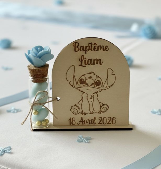 Support &amp; Fiole à dragées thème Stitch