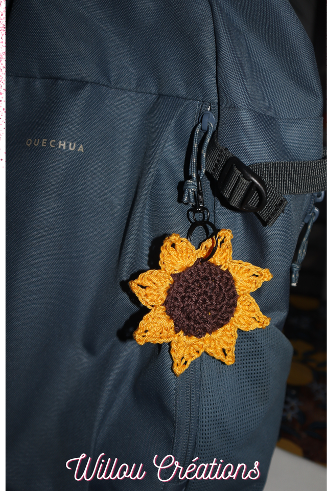 🌻 Bijou de sac Tournesol – crochet artisanal en coton mercerisé