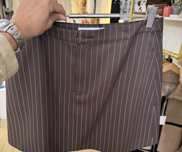 Jupe rayée chocolat 