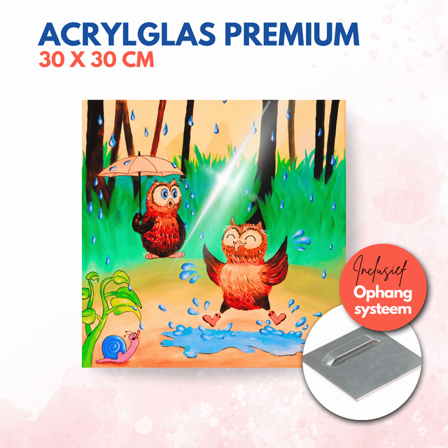 Uiltjes in de regen | Acrylglas premium