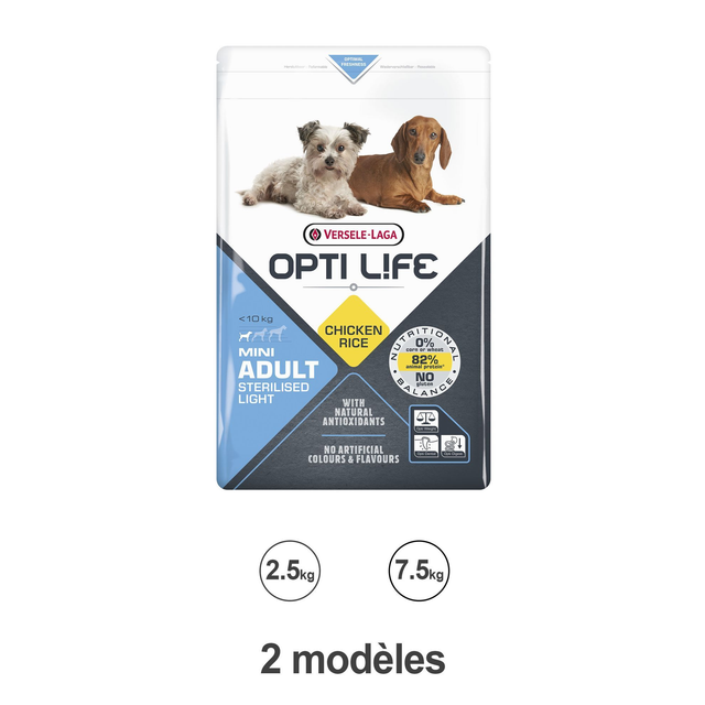 Croquettes Opti Life chien mini adulte stérilisé sans gluten