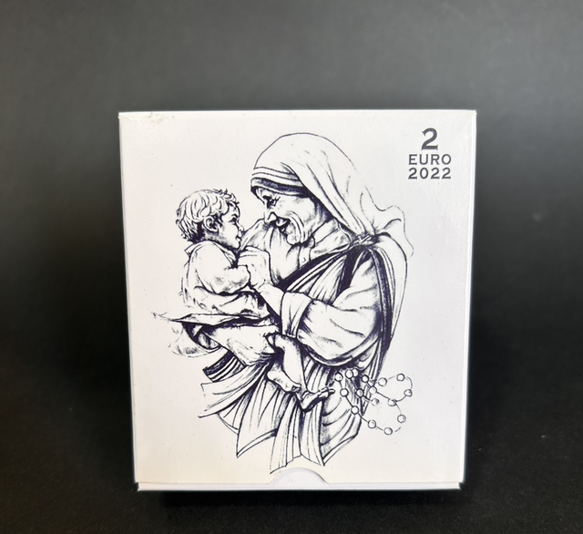 2€. Conmemorativa Proof. 25º Anniversario Della Morte di Madre Teresa di Calcuta