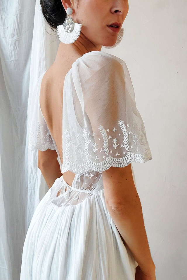 Robe de mariée Bohème en gaze de coton | Salomé