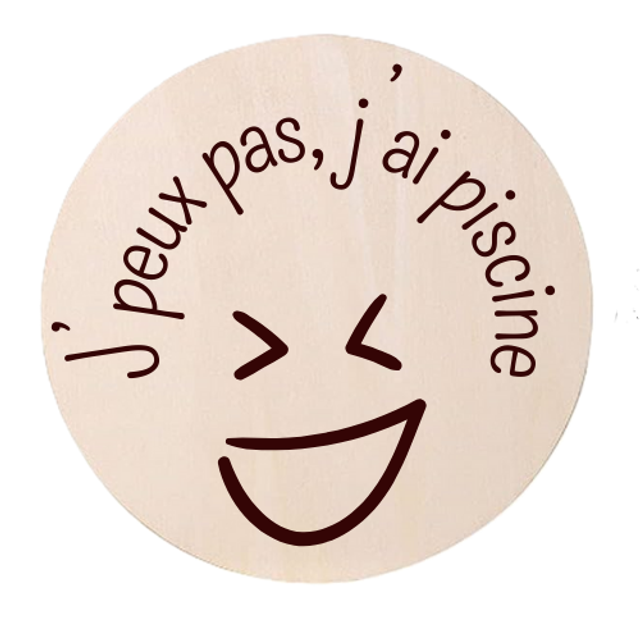 Disque accessoire - Collection spéciale humour et sport "J'peux pas j'ai ..." pour panneau de porte interchangeable By Romalysa