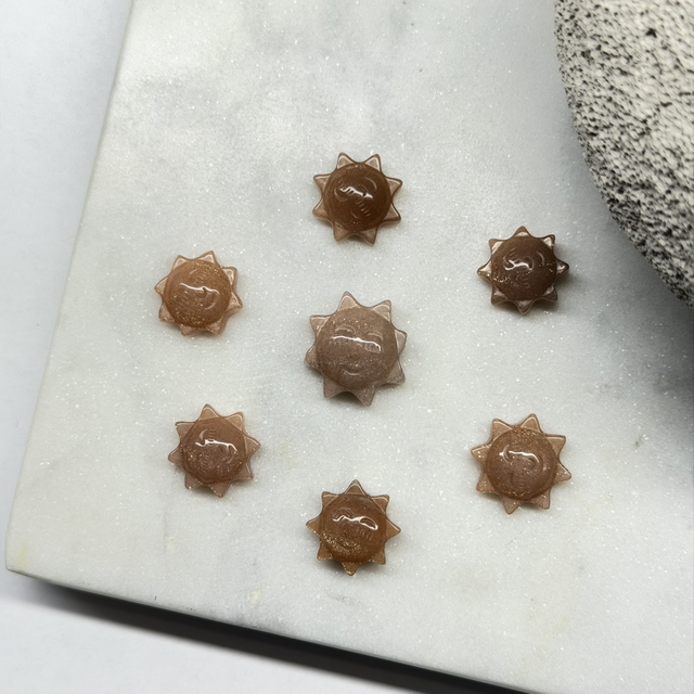 Fersken Månestein med Solstein Sol