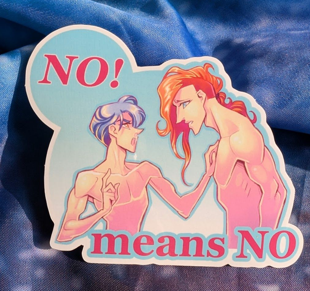 Wholesome Boyslove Sticker "No means No!"
