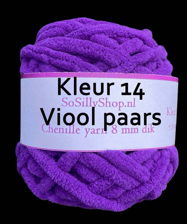Chenille fluffy yarns 8 mm dik 45 grams