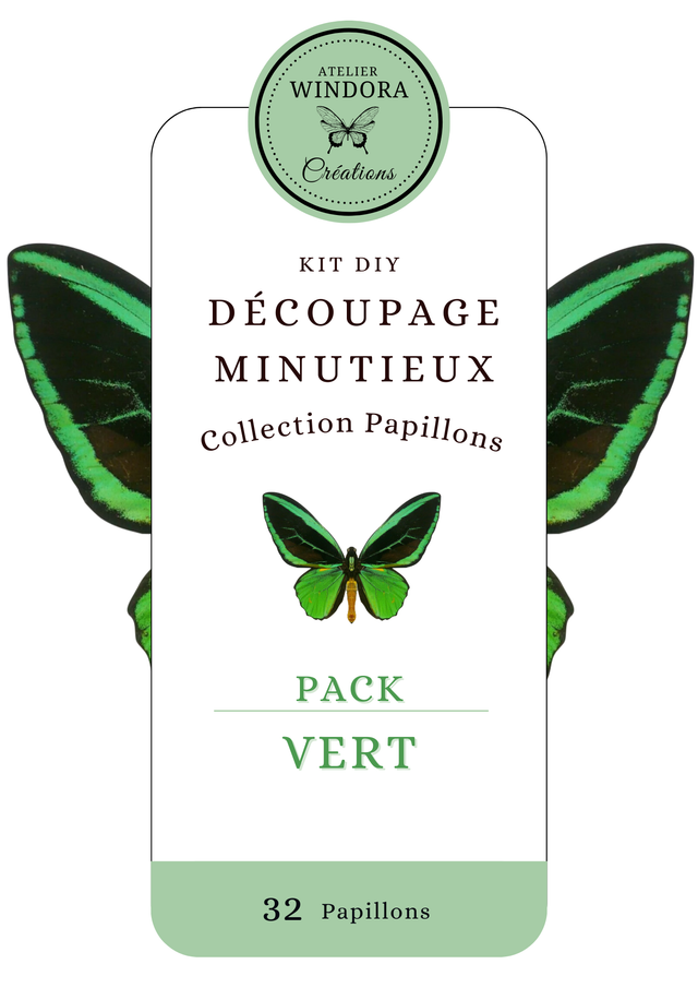 KIT DIY Papillons Vert | Découpe Minutieuse