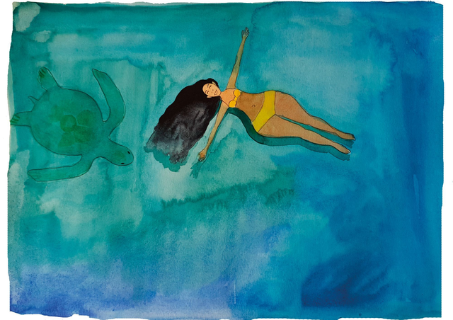 Affiche A3 la femme et la tortue