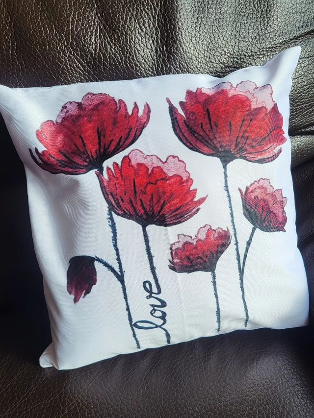 coussin coquelicots 