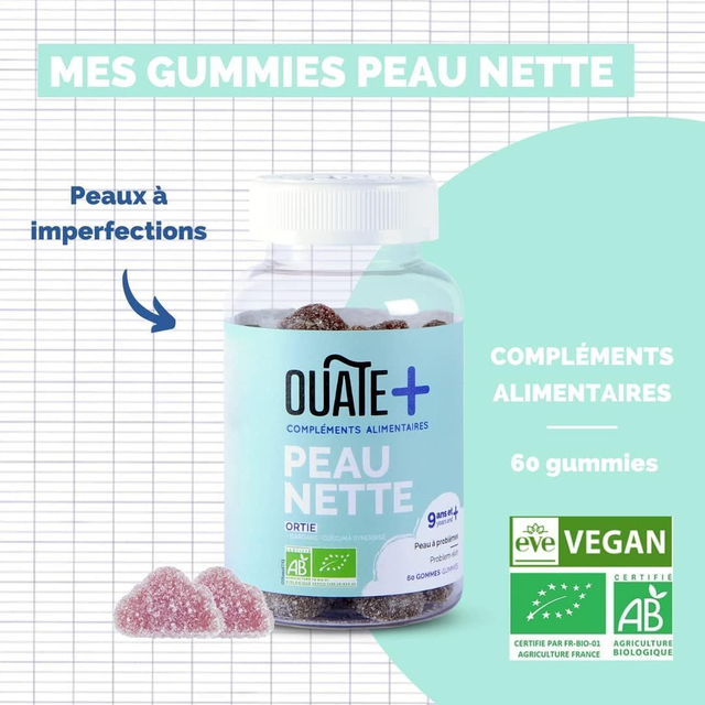 Mes gummies peau nettes sans sucre + 9 ans