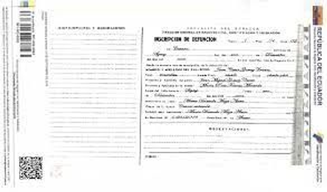 Certificat de naissance + apostille (Equateur)