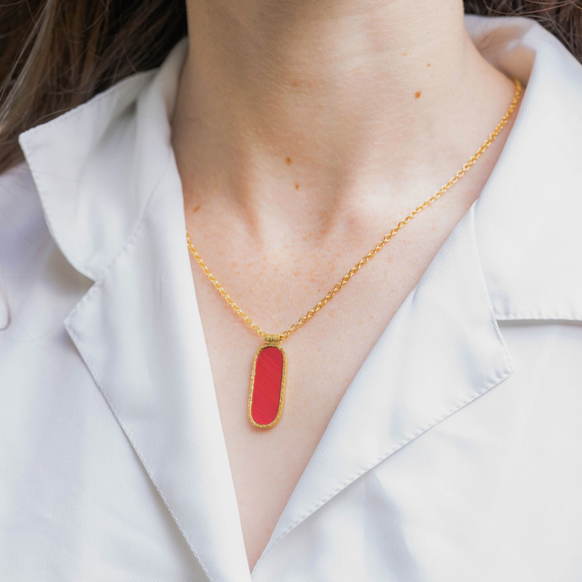 Pendentif Sigilla - Doré, rouge