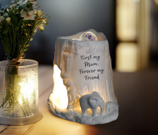 Elephant tea light burner Mum