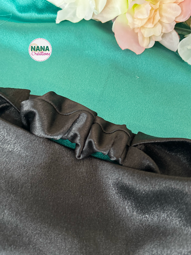 Bandeau Satin - Ébène – Fait main