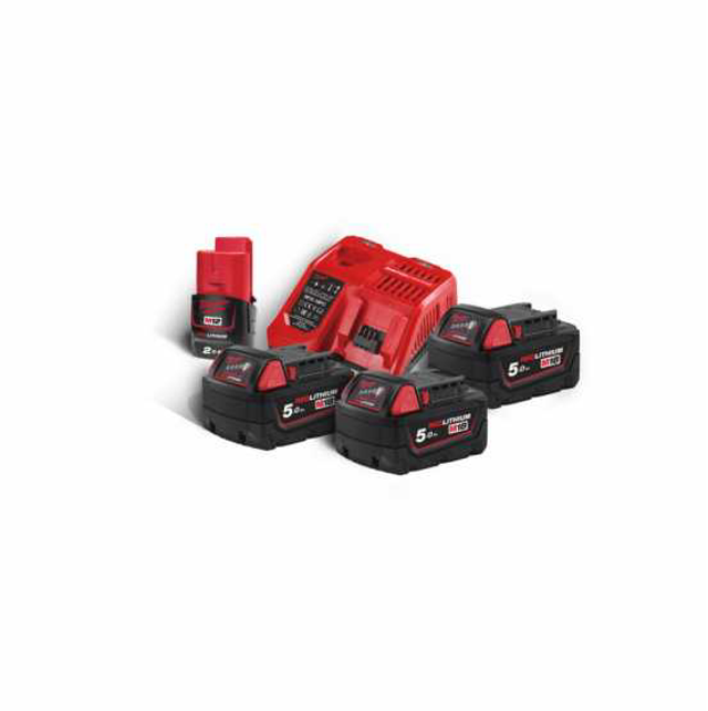 Milwaukee NRG Pack 18V M18 NRG-503, 3 Akkus + Ladegerät, im Karton