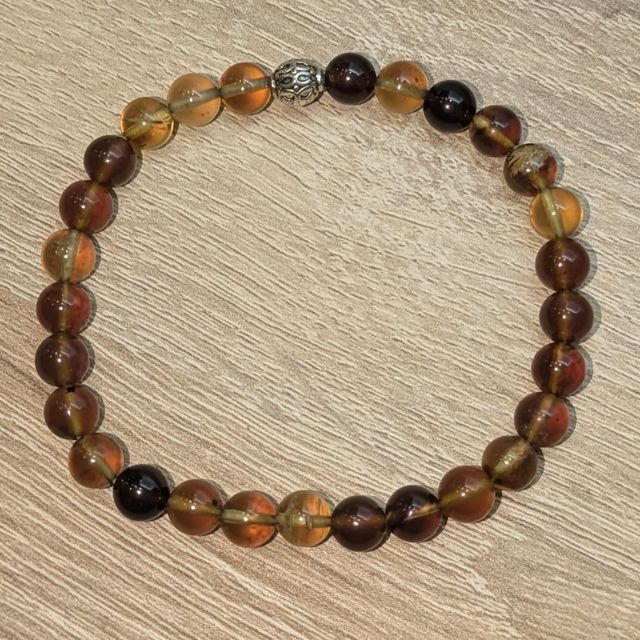 Bracelet "Ambre bleu" 6mm BR-057