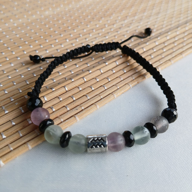 Sterrenbeeld armband Waterman - Onyx en Fluoriet (7.004)