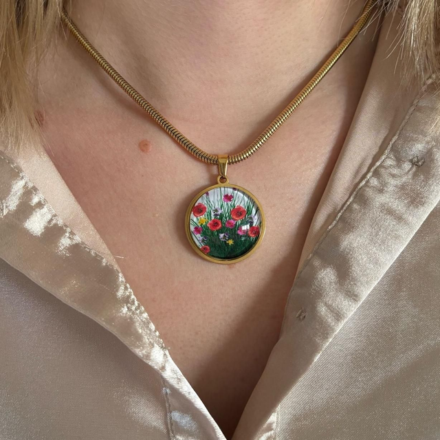 Collier Coquelicots