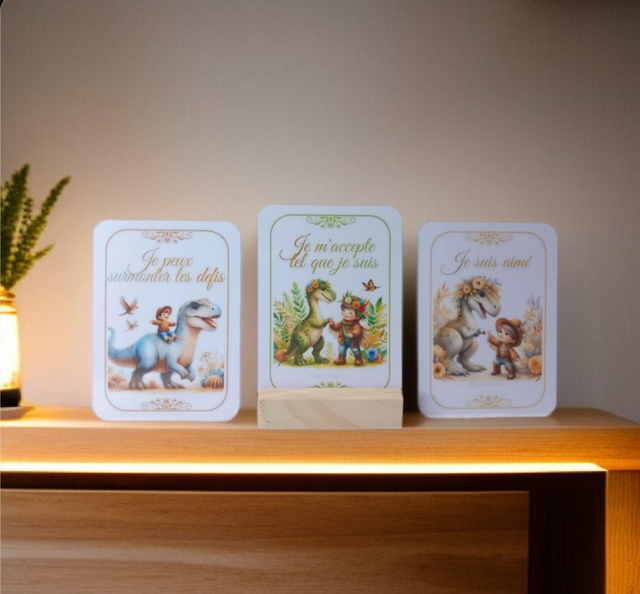 📚 Papeterie - Cartes d'affirmations positives Dinosaures