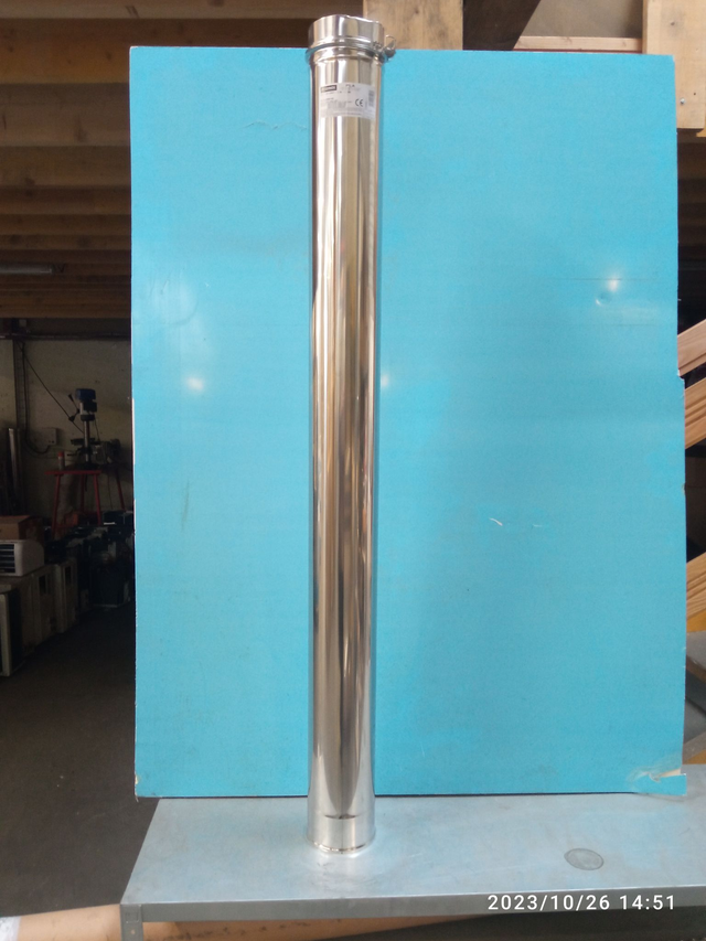 PLA - Élément droit avec collier INOX D80 1400 mm -  2PLAELDR801400 