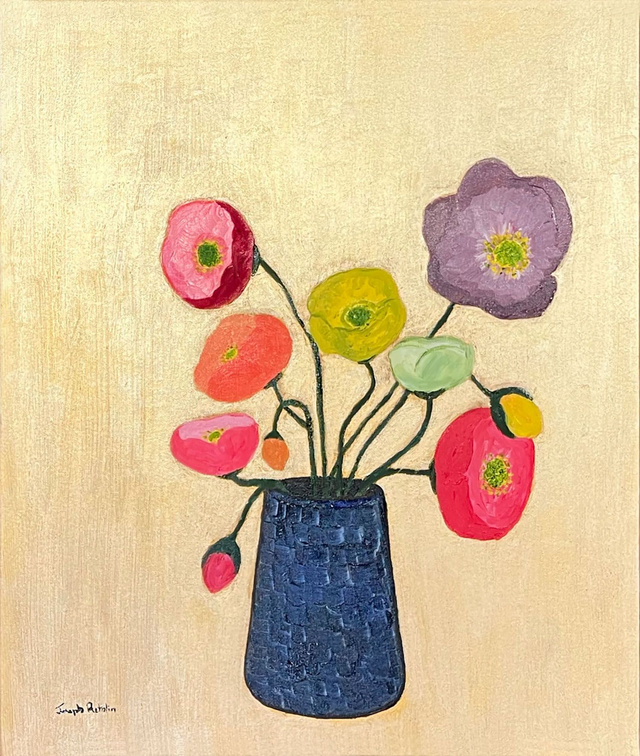 Poppies on gold
