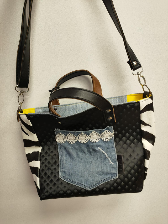 REVER_006 Cabas XS Noir/Jaune