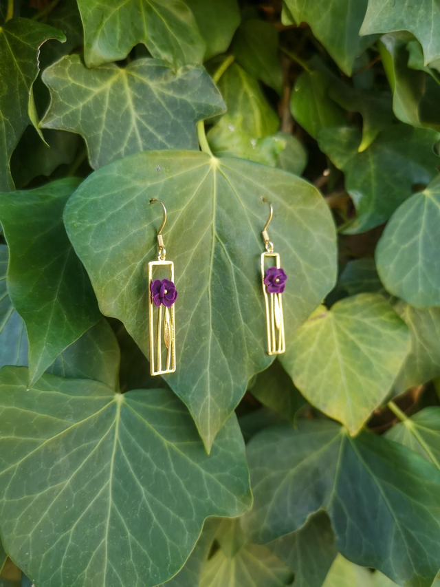Collection Florale Prune sauvage - Boucles d'oreilles Nathalie