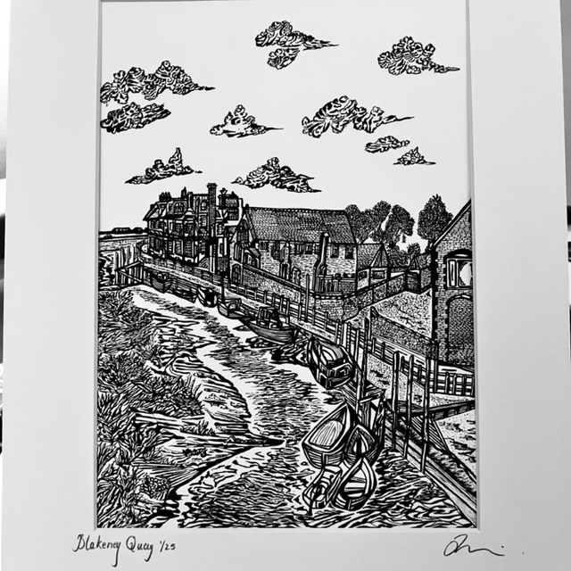 Blakeney Quay Pen & Ink Giclee Print