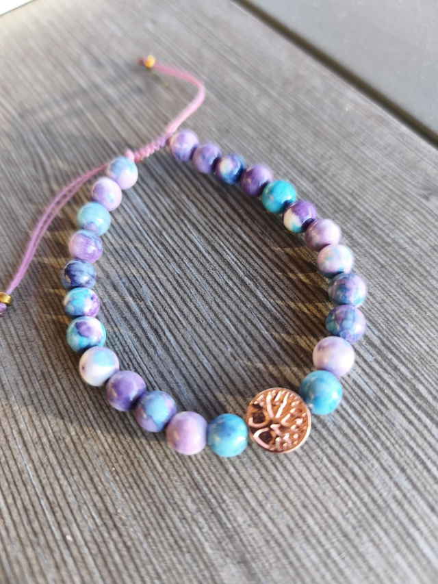Bracelet femme turquoise et violet 