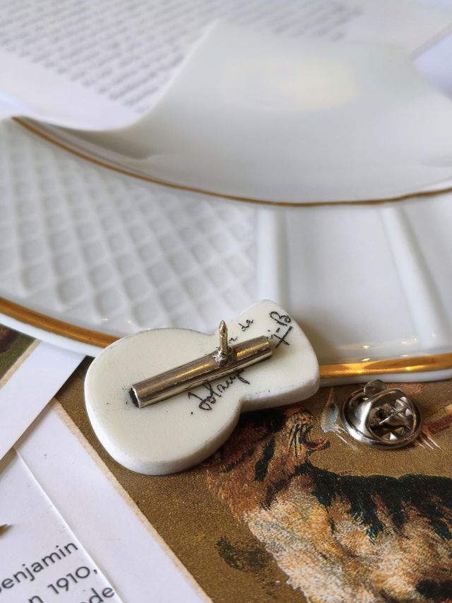 Broche boutonnière - porcelaine et argent 925 - porcelaine de Limoges, Haviland - no.2