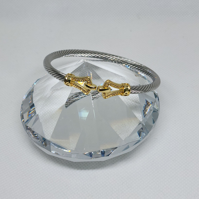 Bracelete Detalhado Cravejado Mix Banho - Achatado