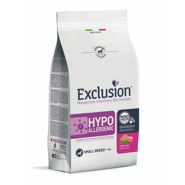 EXCLUSION - Dog diet Hypoallergenic Small Maiale e Piselli 2kg