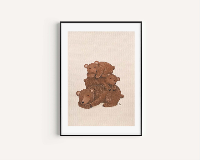 Zaspani medvedi (Giclée print)