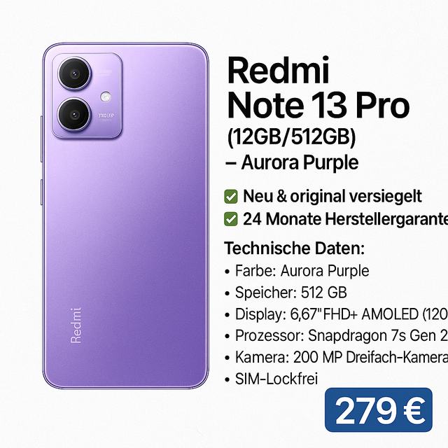 Redmi Note 13 Pro – Aurora Purple (12GB/512GB)