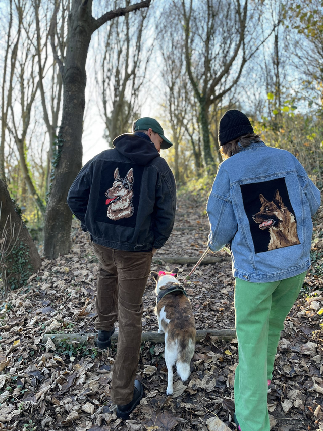 Pack Veste en jean (au choix) + Vinyle "Royal Câlin" (Museau)