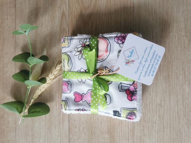 Lot de 7 lingettes lavables en éponge de bambou 