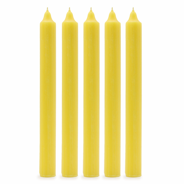 Pack of 5 Lemon Solid Colour Dinner Candles