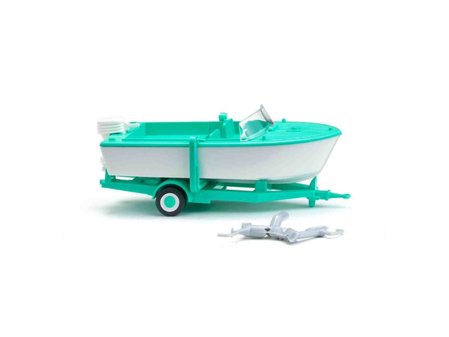 Bateau à moteur sur remorque Wiking 009503 H0