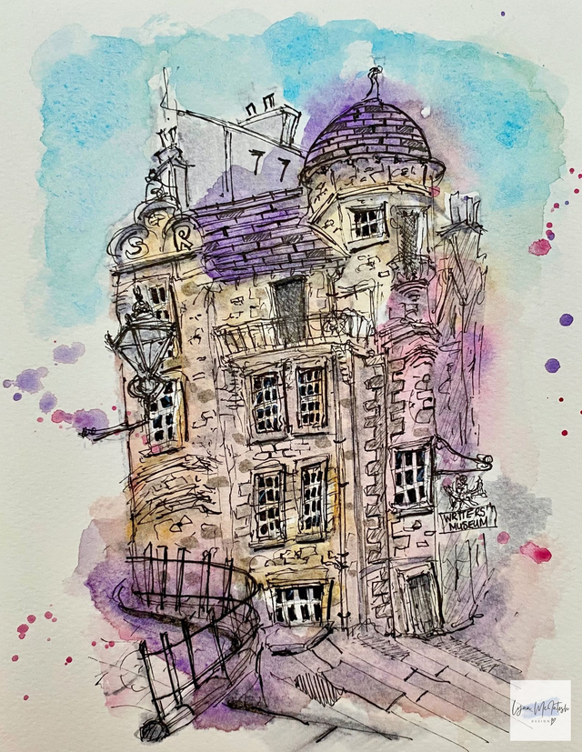 The Writers' Museum, Edinburgh - Original Watercolour &amp; Pen Sketch