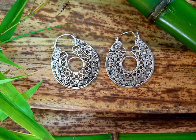 BOUCLES ARGENTÉES MANDALA FESTIVAL BOHEME