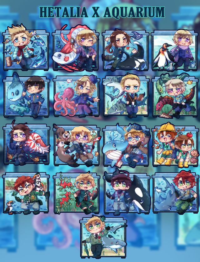 [PREORDER] Hetalia x Aquarium Keychain