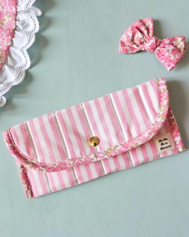 Étui à lunettes avec rabat en tissus upcyclés