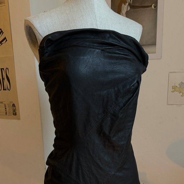 All Saints Leather Patchwork mini Dress