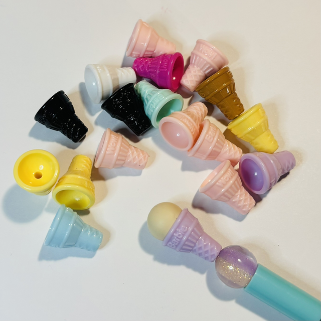 Cute ice cream cone beads x 6 mix