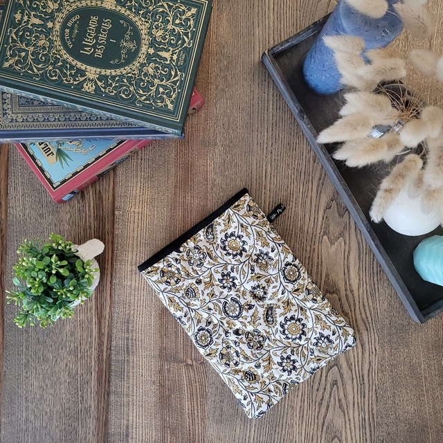 Pochette pour livre Grand Format : flower vintage