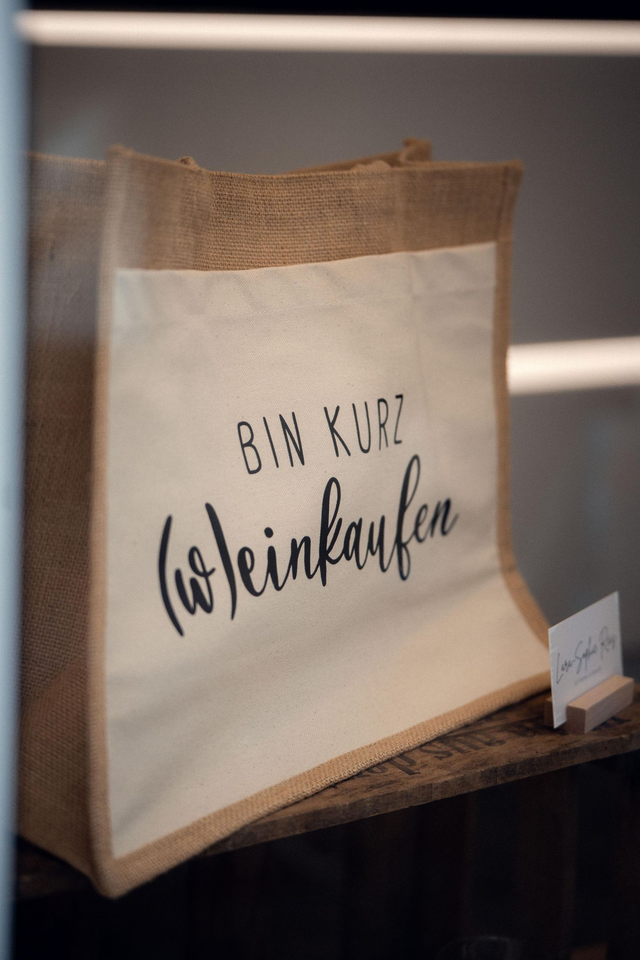 Einkaufstasche ich bin kurz (Wein)kaufen