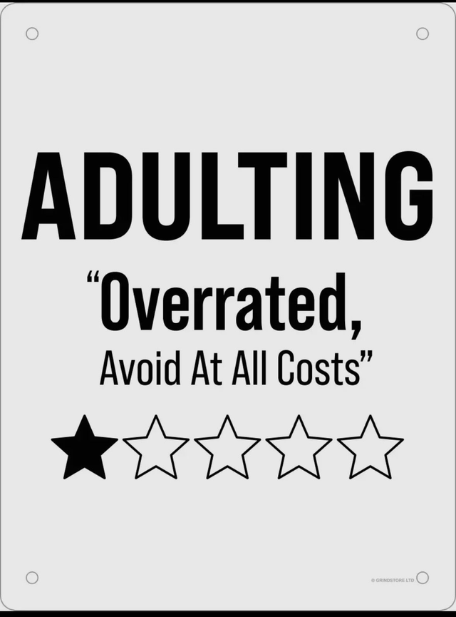 Adulting tin sign (grindstore)