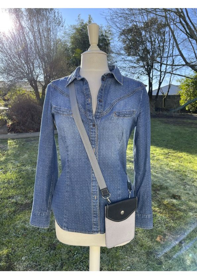 Sac en bandoulière noir/gris pailleté