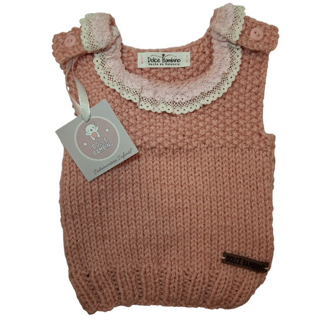 Peto de lana con puntilla talle 2